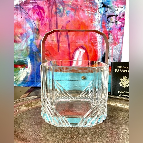 Rare Vintage GUCCI Crystal Champagne Wine Cooler Ice Bucket Barware Decor GG ❤️ - Picture 8 of 11